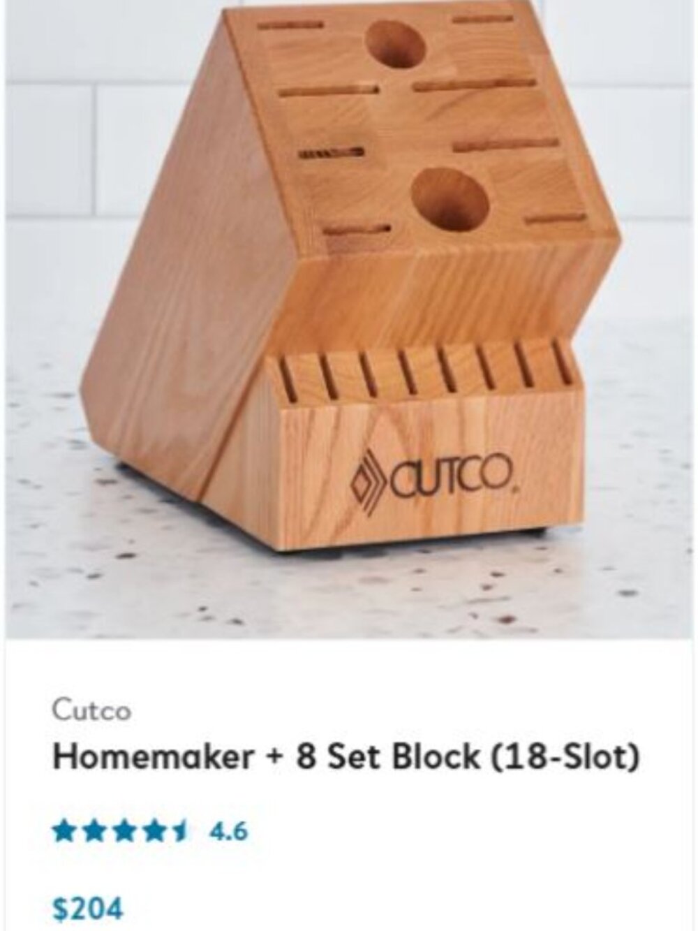 Cutco Knife Block in Honey - Fits Homemaker + 8 Set (18 slots) - Picture 4 of 5